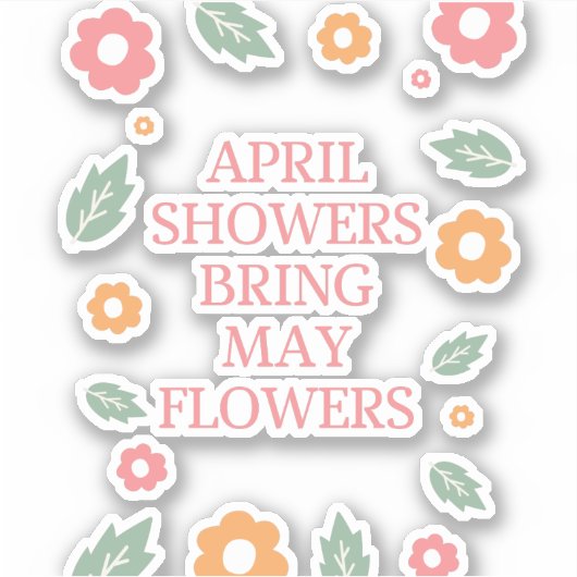 Sticker la douche d'avril apporte des fleurs (Devant)