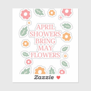 Sticker la douche d'avril apporte des fleurs