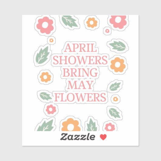 Sticker la douche d'avril apporte des fleurs (Feuille)
