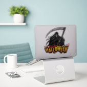 Sticker La Faucheuse Halloween Épouvantable (Ordinateur portable sur le bureau)
