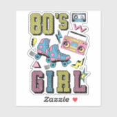 Sticker La fille des années 80 (Feuille)