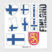 Sticker La Finlande Extraordinaire forme les symboles nati (Feuille)