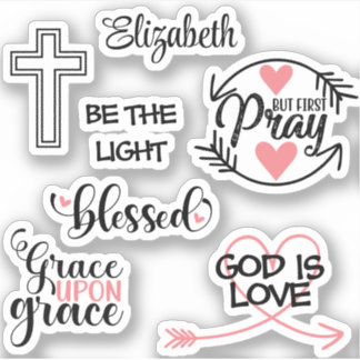 Sticker La foi chrétienne Écriture Dieu est amour Coeur Jé