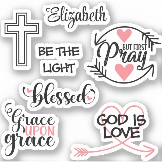 Sticker La foi chrétienne Écriture Dieu est amour Coeur Jé (Devant)