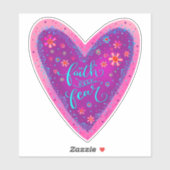 Sticker La foi sur la peur Pretty Heart Pink Inspirivity (Feuille)