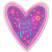 Sticker La foi sur la peur Pretty Heart Pink Inspirivity (Devant)