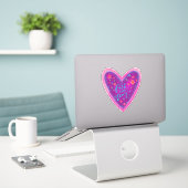 Sticker La foi sur la peur Pretty Heart Pink Inspirivity (Ordinateur portable sur le bureau)