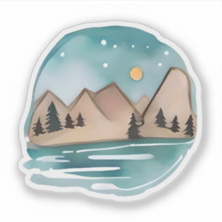 Sticker La fuite des montagnes sous les étoiles