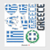 Sticker La Grèce Extraordinaire forme les symboles nationa (Feuille)