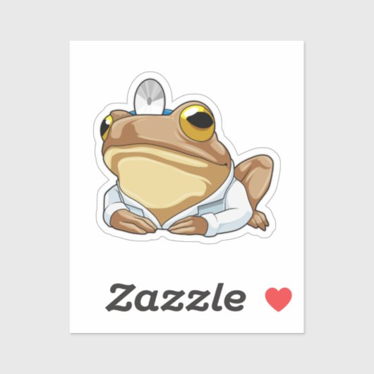 Sticker La grenouille comme docteur avec le manteau du doc (Feuille)