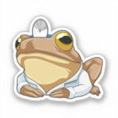 Sticker La grenouille comme docteur avec le manteau du doc (Recto)