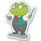Sticker La grenouille comme enseignant avec livre (Devant)