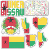Sticker La Guinée-Bissau Extraordinaire forme des symboles (Devant)