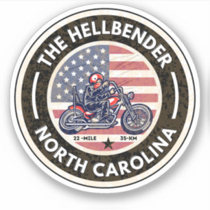 Sticker La Hellbender Route 28 Caroline du Nord moto