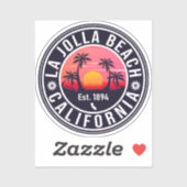 Sticker La Jolla San Diego California Sunset Souvenirs (Feuille)