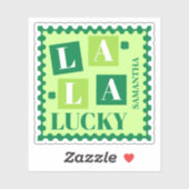 Sticker La La Lucky St. Patrick’s Day Custom Name (Feuille)