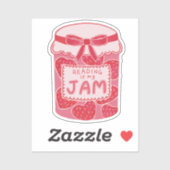 Sticker La lecture est mon amoureux du livre de confiture (Feuille)