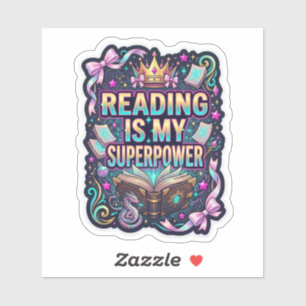 Sticker La lecture est mon superpouvoir - fiction fantasti