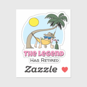 Sticker La Légende A Retraité Drôle Chill Hammock Cartoon