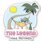 Sticker La Légende A Retraité Drôle Chill Hammock Cartoon (Recto)