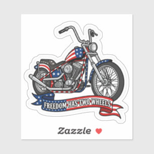Sticker La liberté a deux roues moto américaine de motard