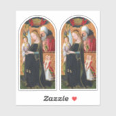 Sticker La Madone enceinte avec Saint Joseph 2-UP (Feuille)