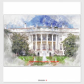 Sticker La Maison Blanche à Washington DC – Façade Sud (Feuille)