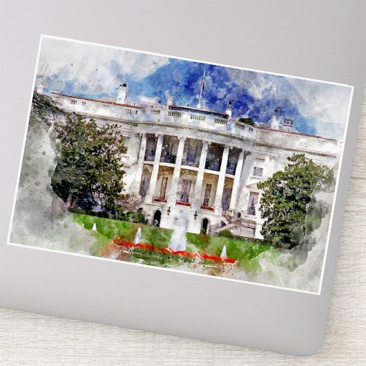 Sticker La Maison Blanche à Washington DC – Façade Sud
