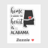 Sticker La maison de l'Alabama est le coeur (Feuille)