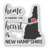 Sticker La maison du New Hampshire est le coeur (Devant)