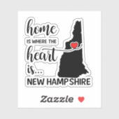 Sticker La maison du New Hampshire est le coeur (Feuille)