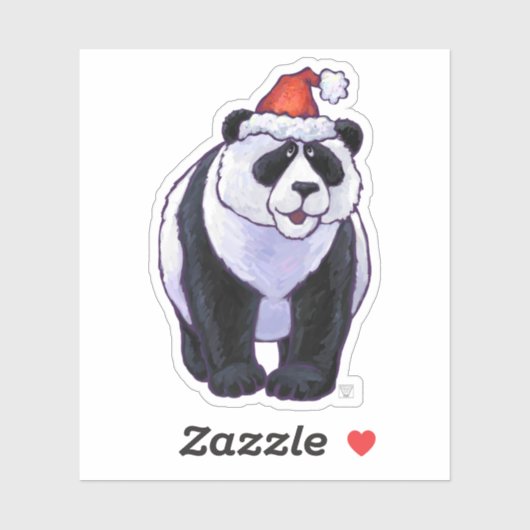 Sticker La mignonne ours de Panda dans un chapeau de Père (Feuille)