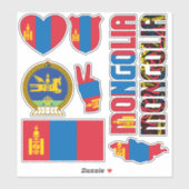 Sticker La Mongolie Extraordinaire forme les symboles nati (Feuille)