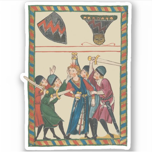 Sticker La Mort De Reinmar von Brennenberg Art Médiéval (Devant)