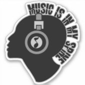 Sticker La Musique Est Dans Ma Spine (Devant)