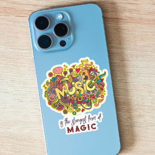 Sticker La musique est magique Citation personnalisable Ar