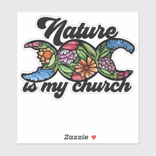 Sticker La nature est mon Église Triple Moon Green Witch (Feuille)