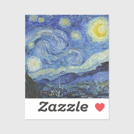 Sticker La nuit étoilée de Van Gogh (Feuille)