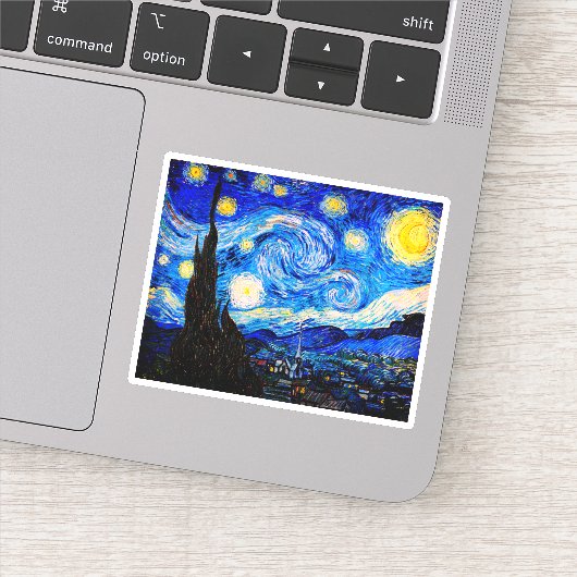 Sticker La nuit étoilée par Vincent Van Gogh (Détail)