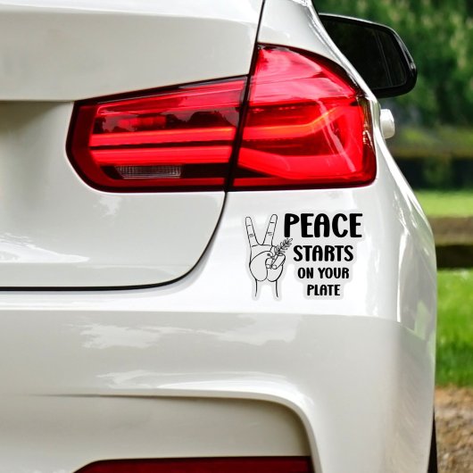 Sticker La paix commence sur votre assiette, l'activisme v