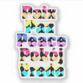 Sticker La paix dans les langues étrangères Coeurs lumineu (Devant)