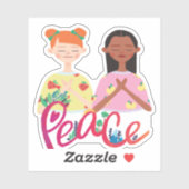 Sticker La PAIX, je prie pour la paix sur Terre (Feuille)