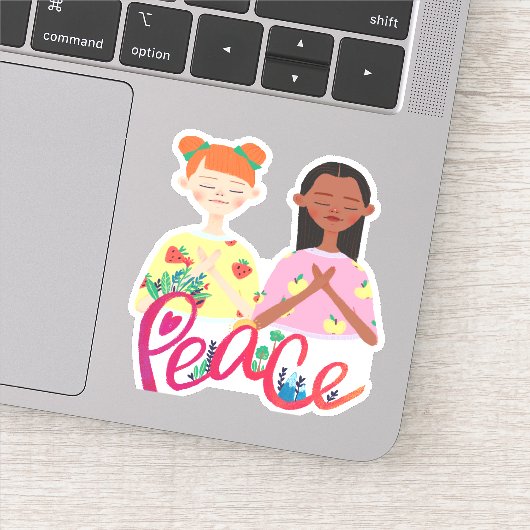 Sticker La PAIX, je prie pour la paix sur Terre (Détail)