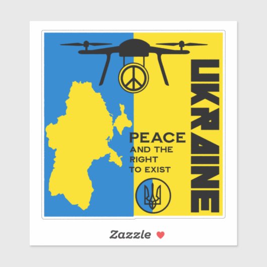 Sticker La Paix Pour L'Ukraine (Feuille)