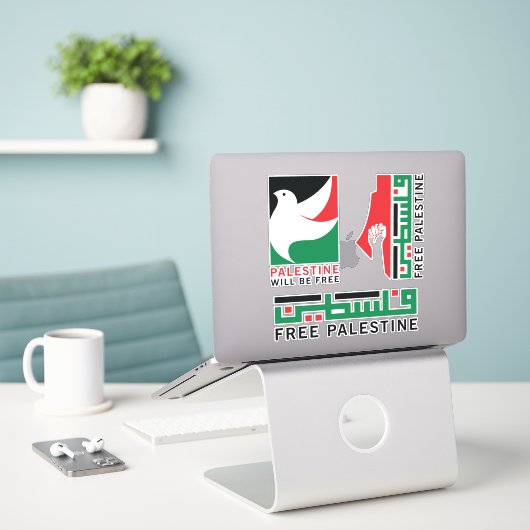 Sticker La Palestine sera libre (Ordinateur portable sur le bureau)