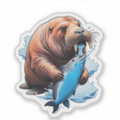 Sticker La Pêche Au Walrus Dans La Mer (Devant)