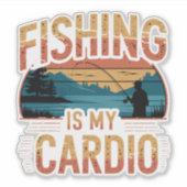 Sticker La pêche est mon cardio (Devant)