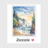 Sticker La peinture aquarelle du parc national olympique (Feuille)