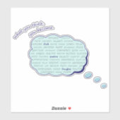 Sticker La pensée positive énergie inspirante bulle bleue (Feuille)