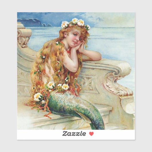 Sticker « La Petite Sirène » par E S Hardy (Feuille)